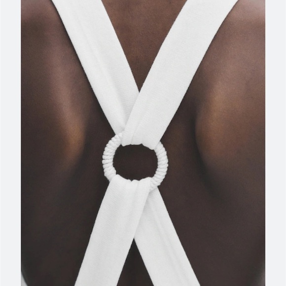 Massimo Dutti NWT cotton dress with ring cream - Picture 4 of 8